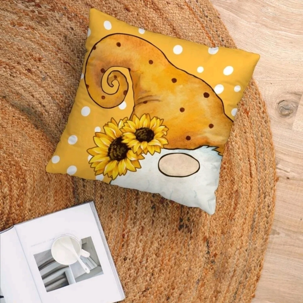NEW! Gnome Print Cushion Cover